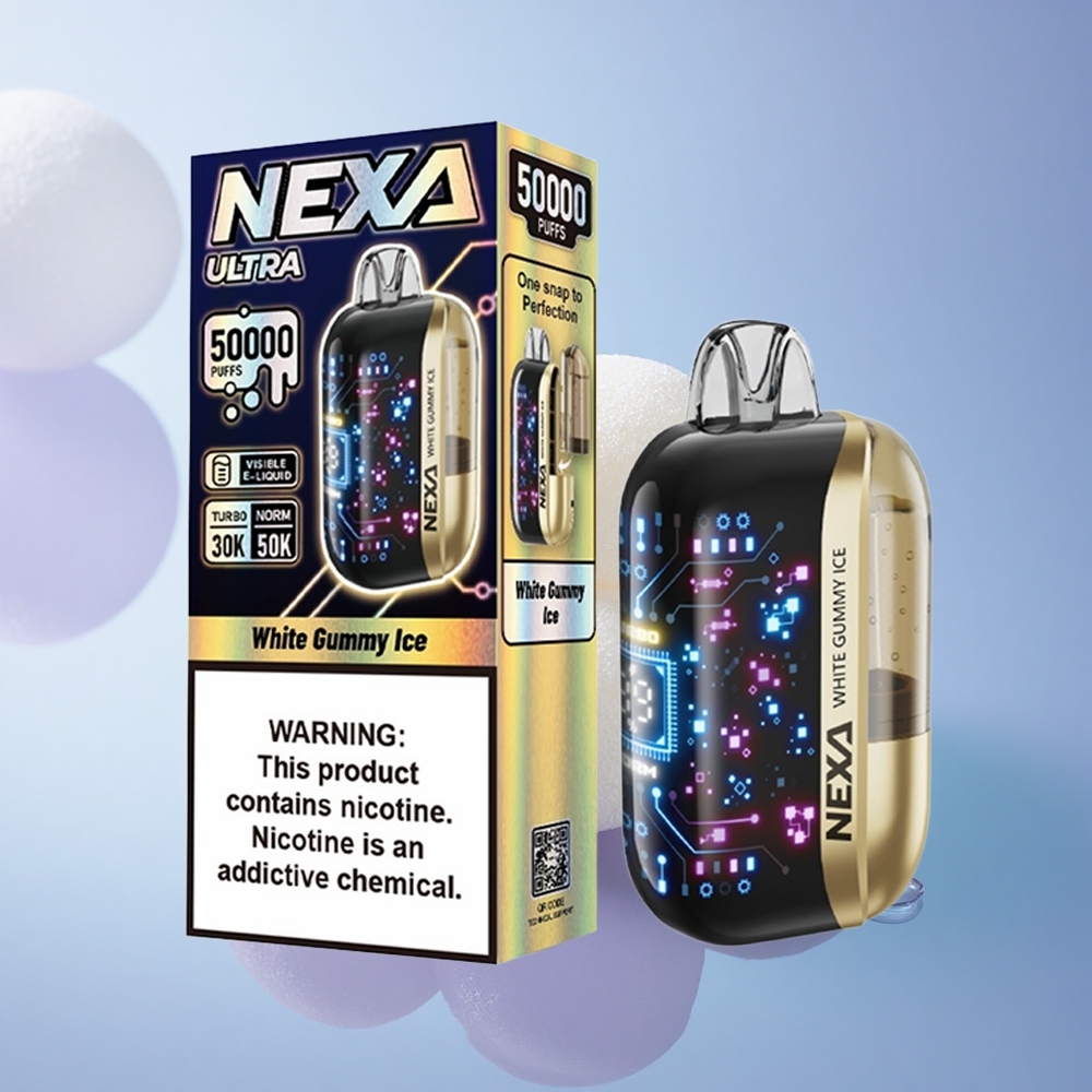 NEXA Ultra 50000 Puffs Bela Gumijasta Ledena z 20ml in 800mAh