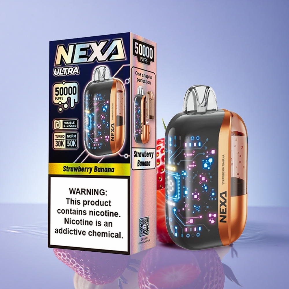 NEXA Ultra 50000 Puffs Jagoda Banana 20ml 5% nikotina 800mAh