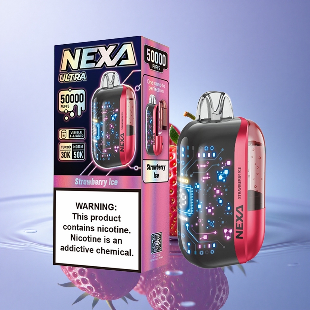 NEXA Ultra 50000 Puffs Jagodni Led s 5% Nikotina in 800mAh