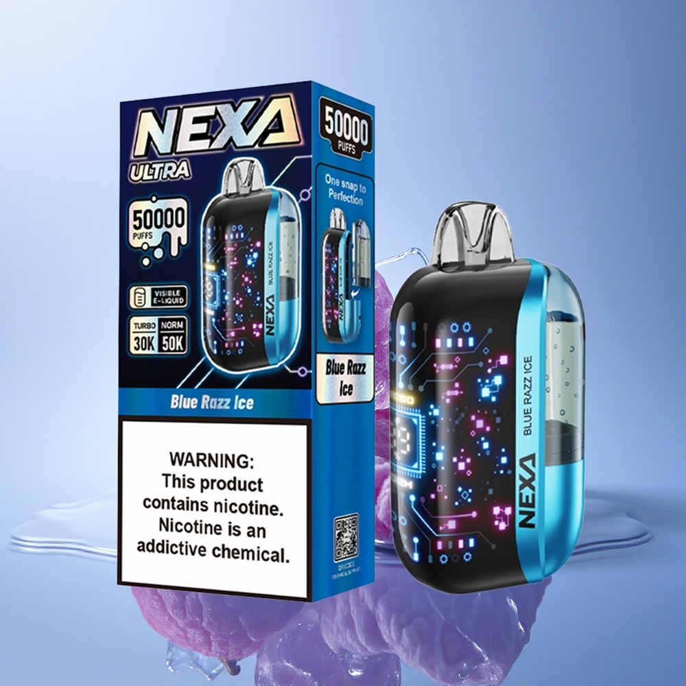 NEXA Ultra 50000 Puffs Modra Malina Led 20ml 5% Nikotina 800mAh