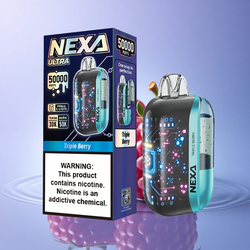 NEXA Ultra 50000 Puffs Trojni Jagodični 20ml 5% Nikotina Dual Mesh