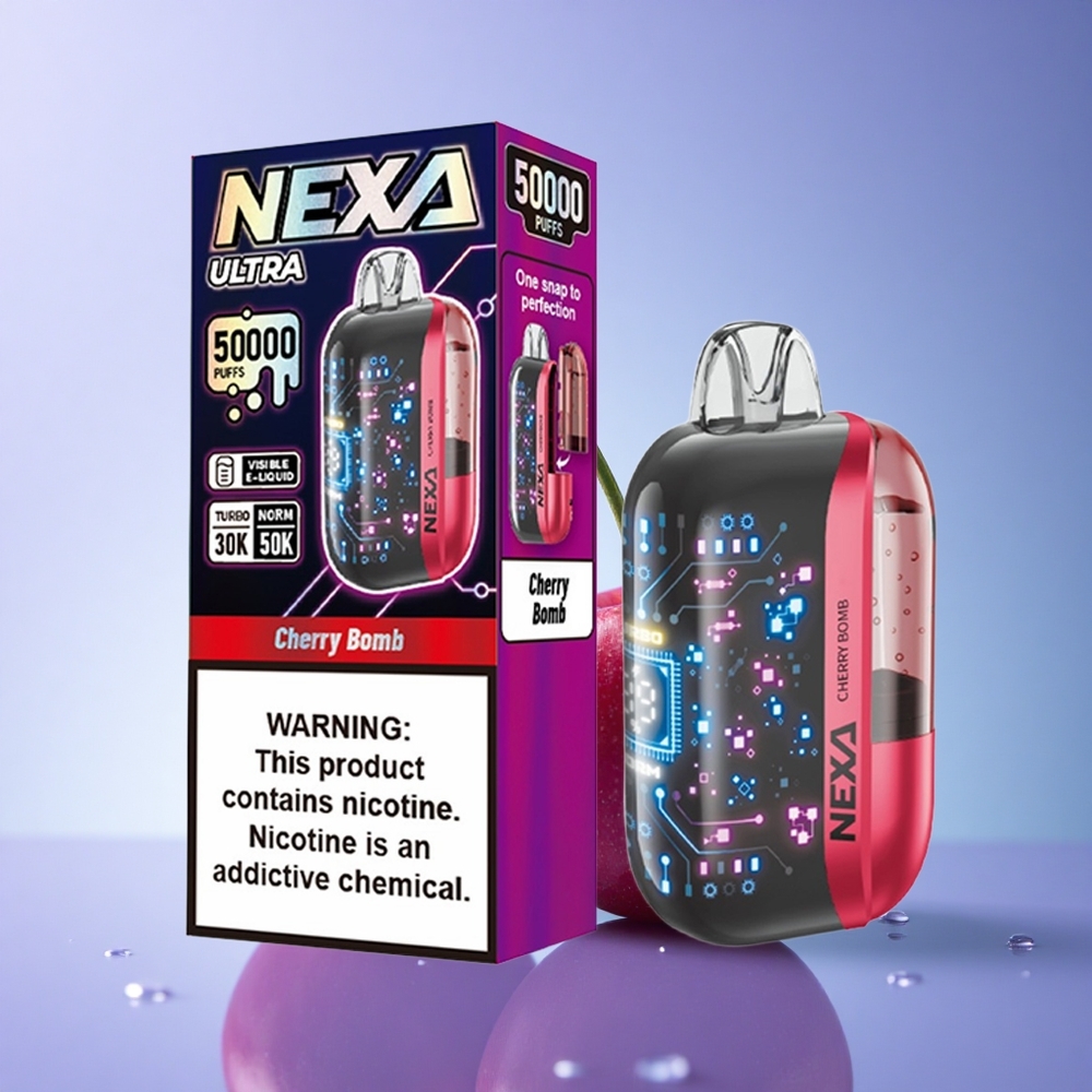 NEXA Ultra 50000 Puffs Češnjev Bomp 20ml 5% nikotina 800mAh