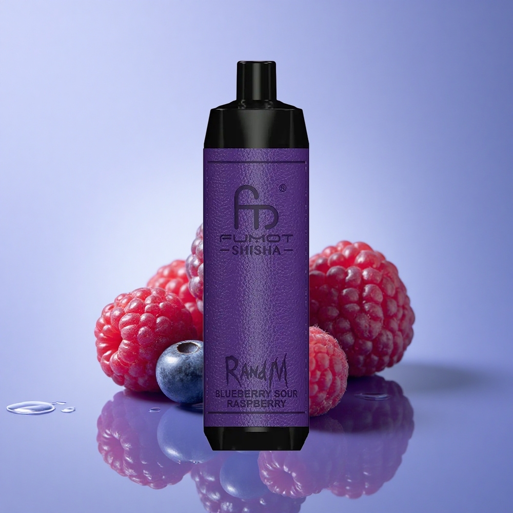 RandM Fumot Shisha 10000 Puffs Boravična Malina z 0,5% nikotina in 850 mAh baterijo