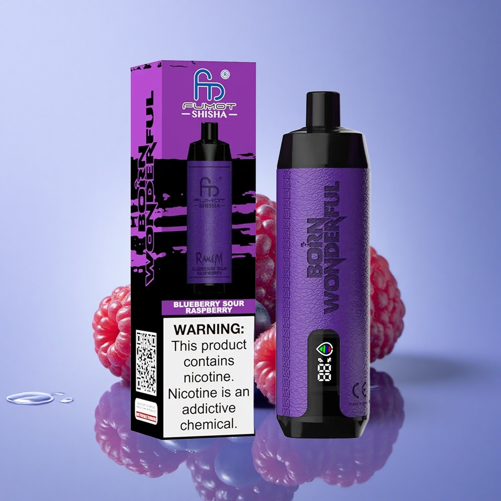 RandM Fumot Shisha 10000 Puffs Boravična Malina z 0,5% nikotina in 850 mAh baterijo