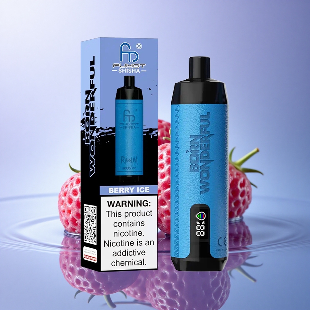 RandM Fumot Shisha 10000 Puffs Jagodni Led z 18ml in 0,5% nikotina