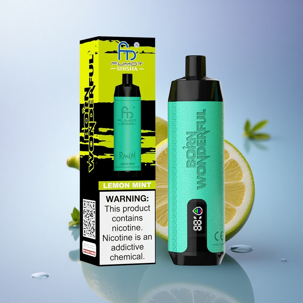 RandM Fumot Shisha 10000 Puffs Limeta Meta LED 850 mAh 0.5% nikotina