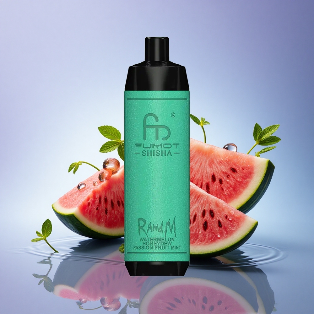 RandM Fumot Shisha 10000 Puffs Lubenica Melona Pasijonka Meta 850 mAh 0,5% nikotina