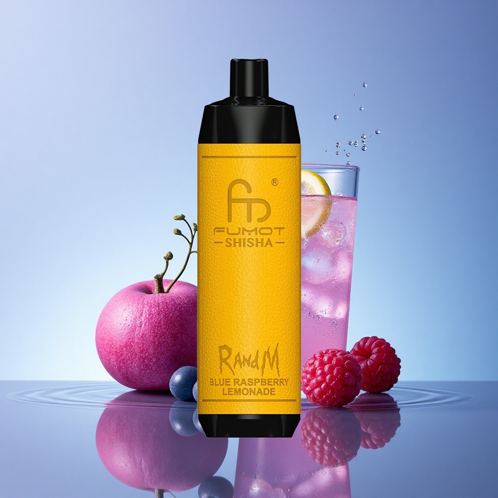 RandM Fumot Shisha 10000 Puffs Modra Malina Limonada z 0,6 % nikotina in 850 mAh baterijo