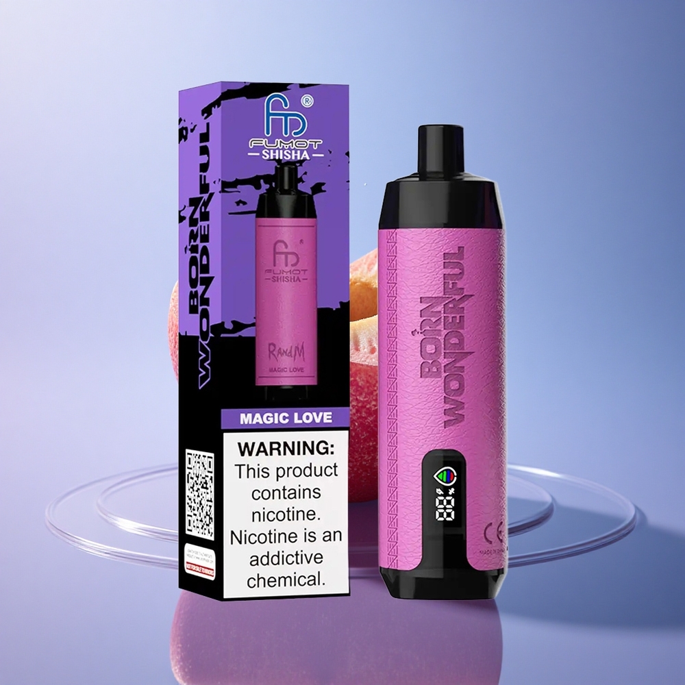RandM Fumot Shisha 10000 Puffs Čarobna ljubezen z 18ml e-tekočine in 0.5% nikotina
