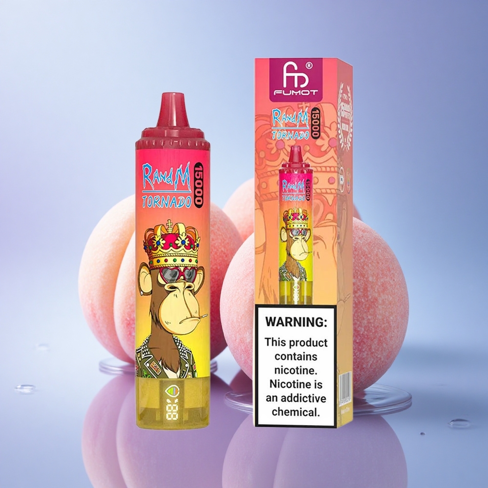 RandM Fumot Tornado 15000 Puffs Breskvni Led z 25ml in 850mAh