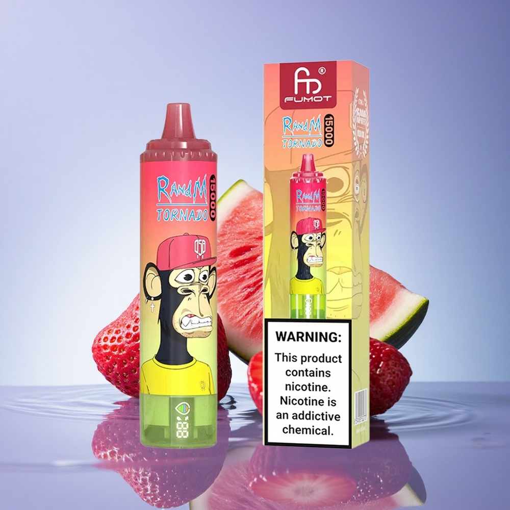 RandM Fumot Tornado 15000 Puffs Jagoda Lubenica Limonada z 25ml tekočine in 850mAh baterijo