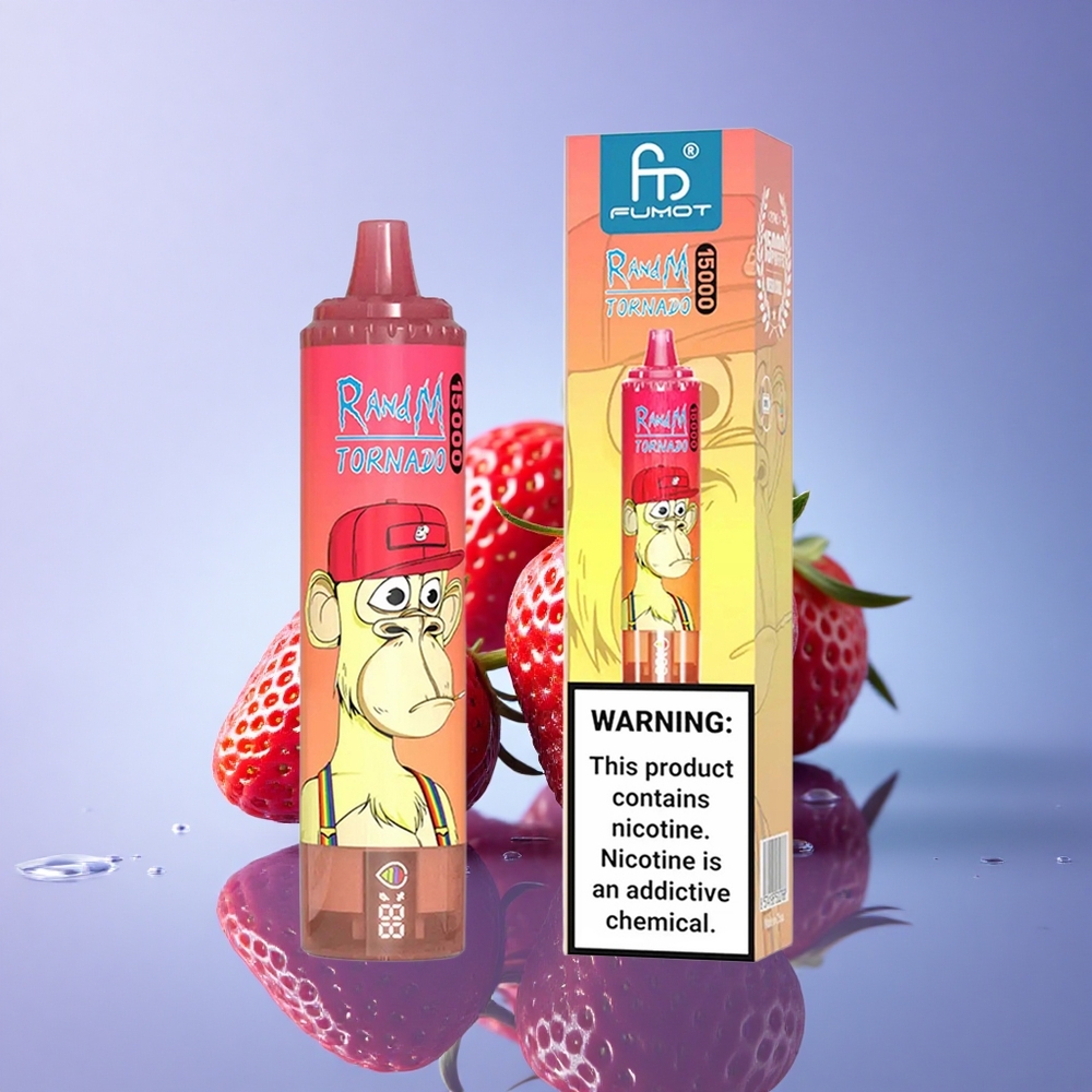 RandM Fumot Tornado 15000 Puffs Jagoda Rdeči Bik 25ml 850mAh