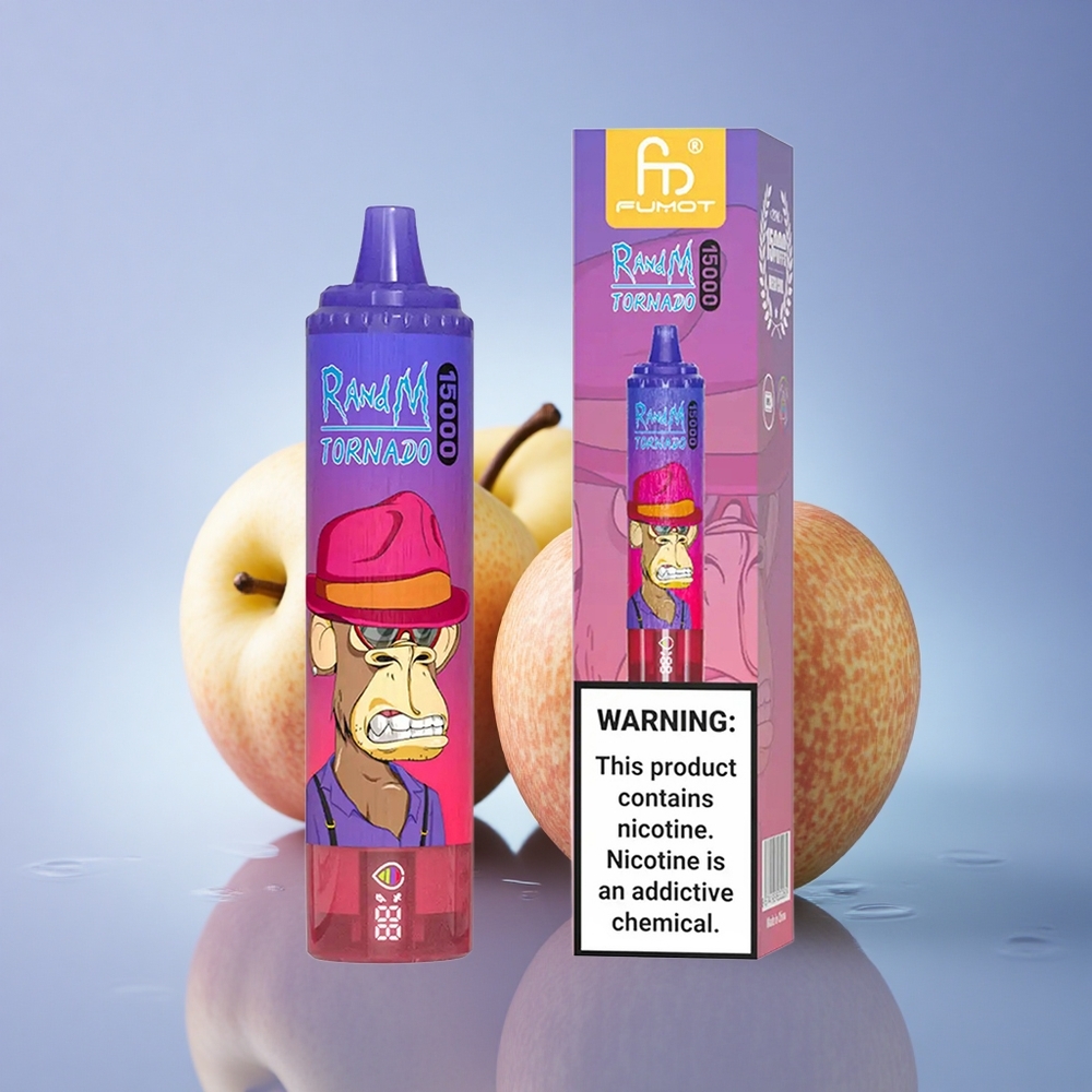 RandM Fumot Tornado 15000 Puffs Kislo Jabolko 25ml Mesh 850mAh