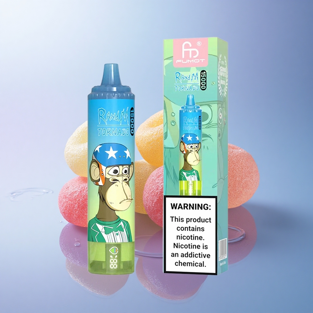 RandM Fumot Tornado 15000 Puffs Medvedek Gumi 25ml 850mAh Mrežasta Tuljava