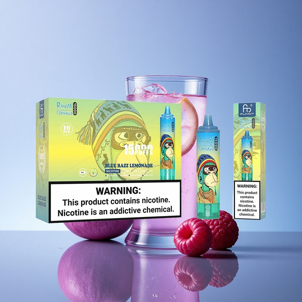 RandM Fumot Tornado 15000 Puffs Modra Malina Limonada z 25ml Tekutine