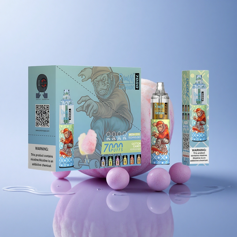 RandM Fumot Tornado 7000 Puffs Bomba Sladkorne Vate z Mesh Coil in 850 mAh