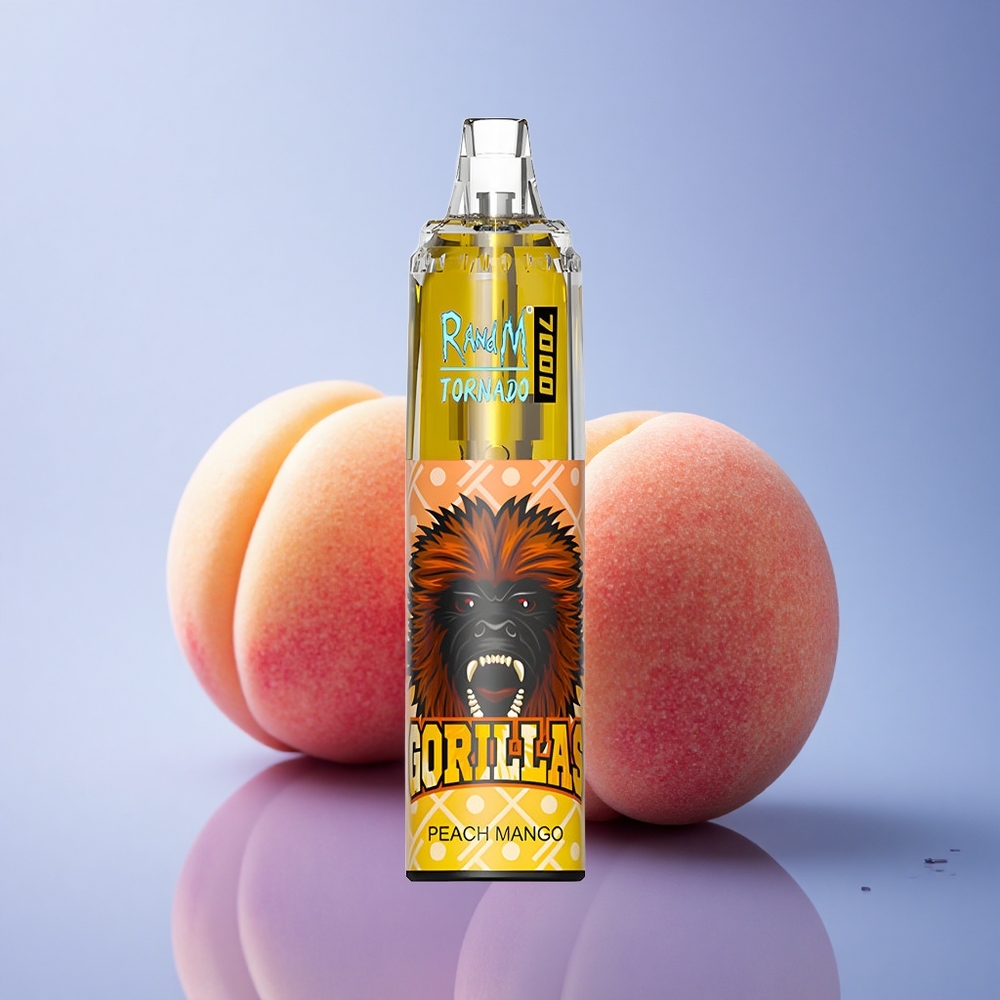 RandM Fumot Tornado 7000 Puffs Breskva Mango 14ML 850MAH Zračno Nastavljivo