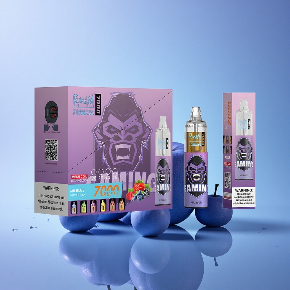 RandM Fumot Tornado 7000 Puffs Dr. Modra 14 ml E-tekočina 850 mAh Baterija