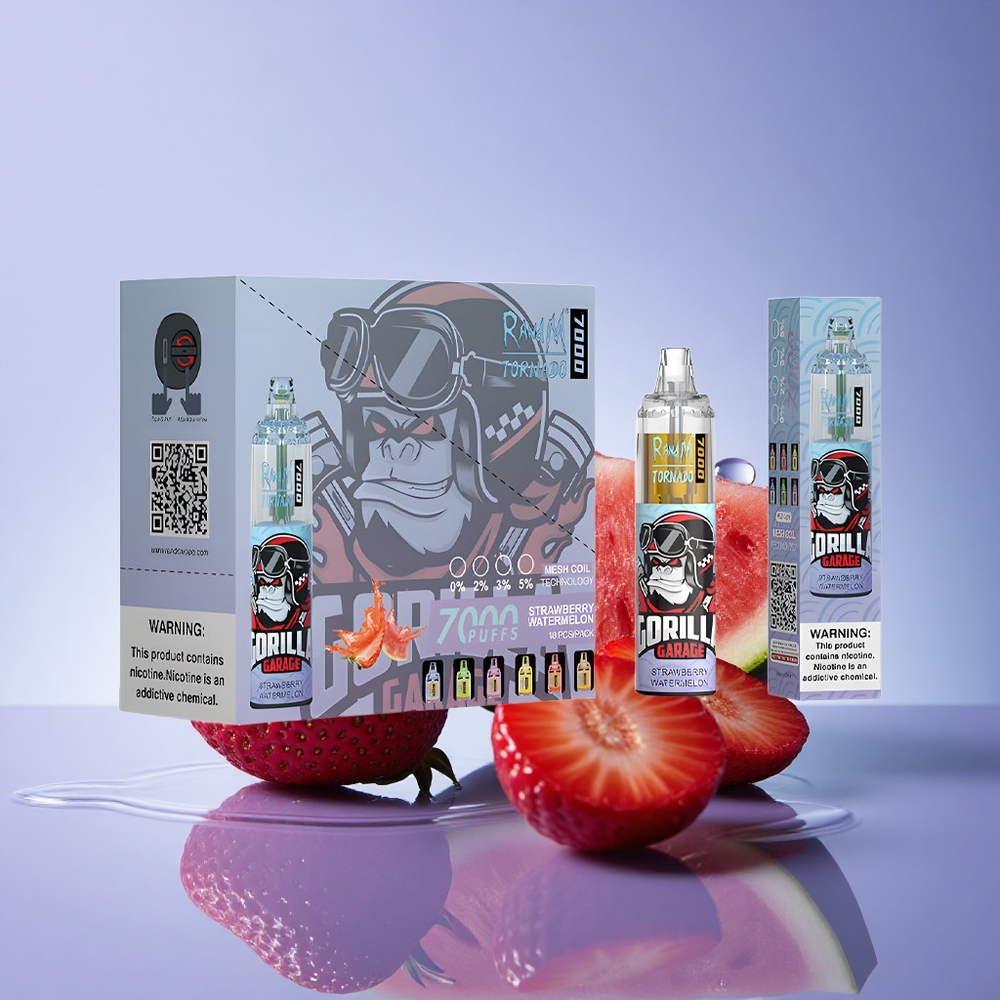 RandM Fumot Tornado 7000 Puffs Jagoda Lubenica 850mAh Zračno Nastavljiv