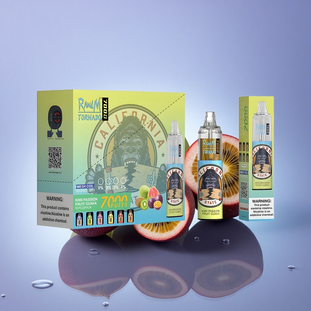 RandM Fumot Tornado 7000 Puffs Kivi Marakuja Gvava 14 ML 850 mAh Zračno Nastavljiva