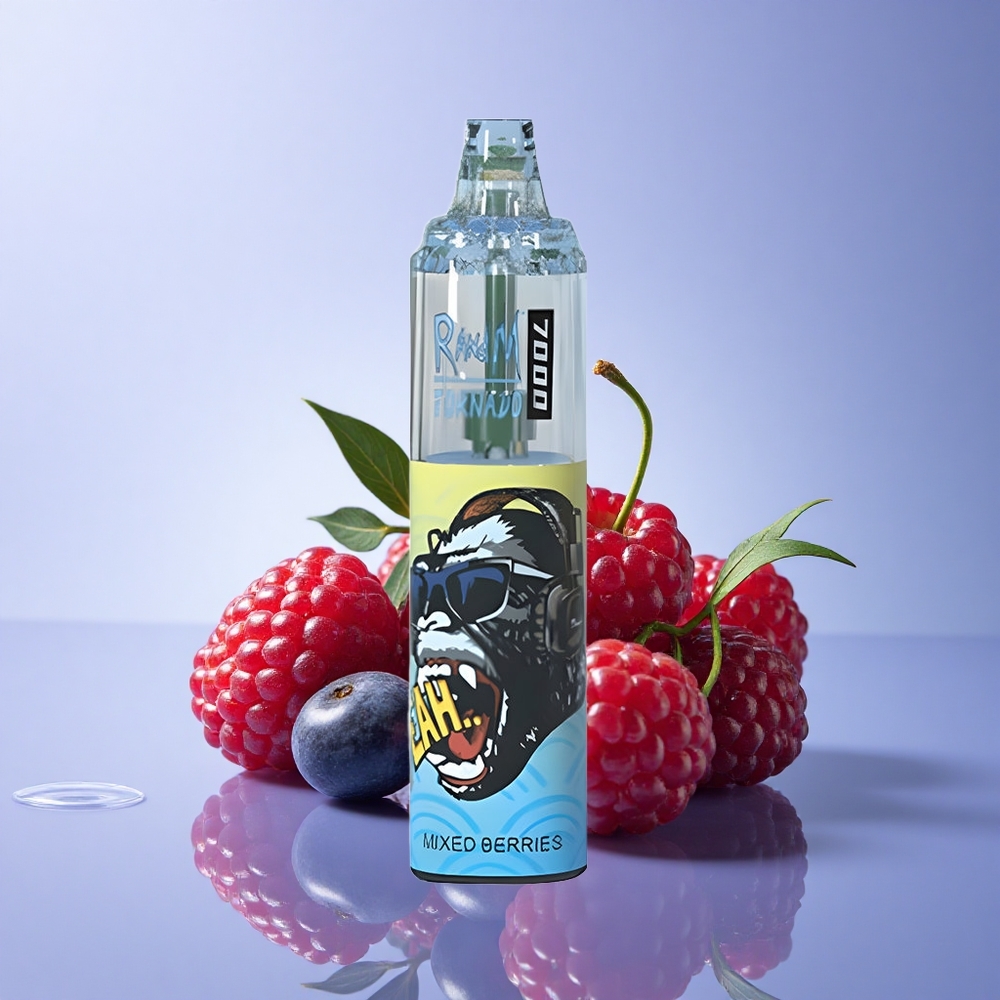RandM Fumot Tornado 7000 Puffs Mešane Jagode z 5% Nikotina, 850 mAh in Mesh Coil
