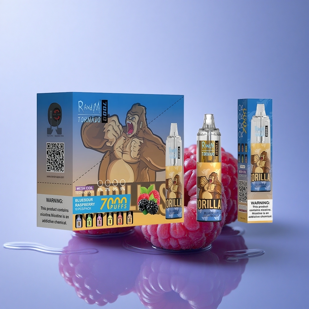 RandM Fumot Tornado 7000 Puffs Modra Malina 850 mAh Zračno Nastavljiva 5% Nikotina