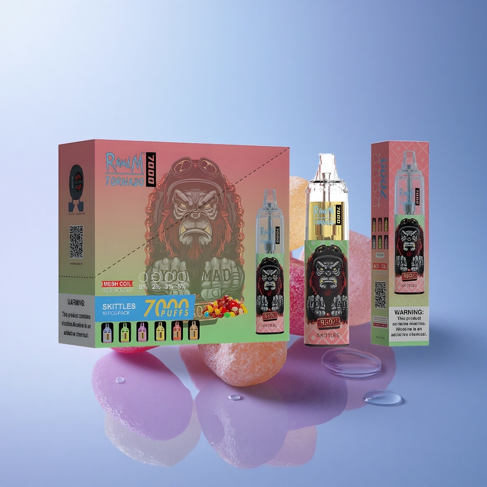 RandM Fumot Tornado 7000 Puffs Skittles 14 ML E-tekočina 850 mAh