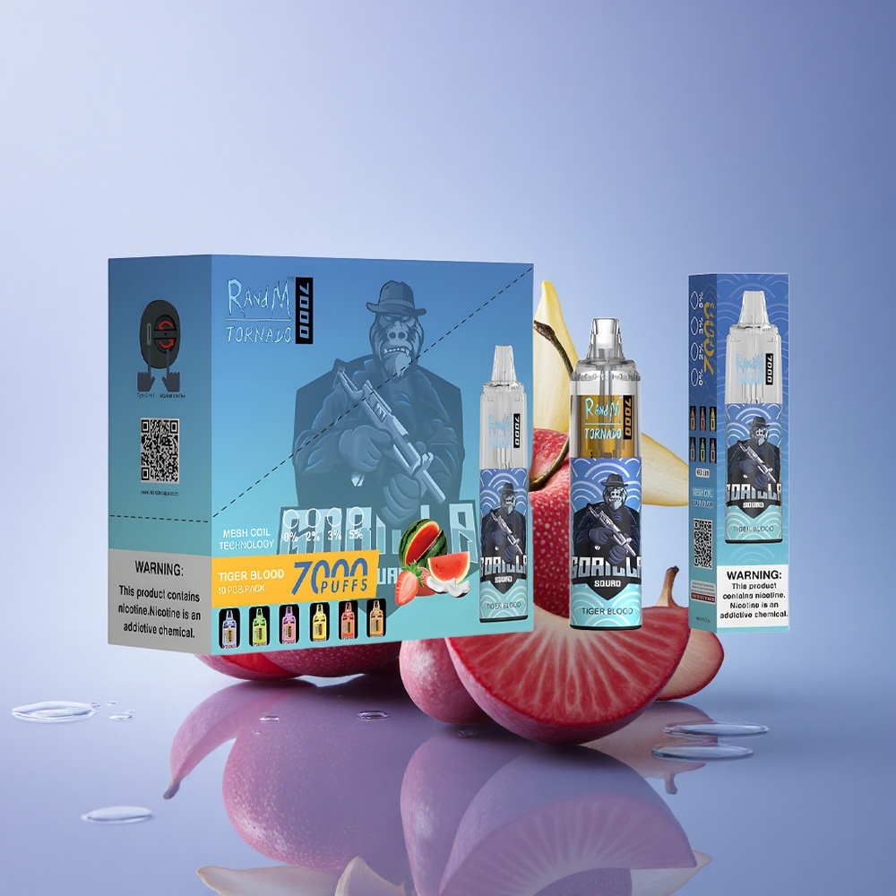 RandM Fumot Tornado 7000 Puffs Tigrova Kri 14ML 850MAH Zračno Nastavljiv