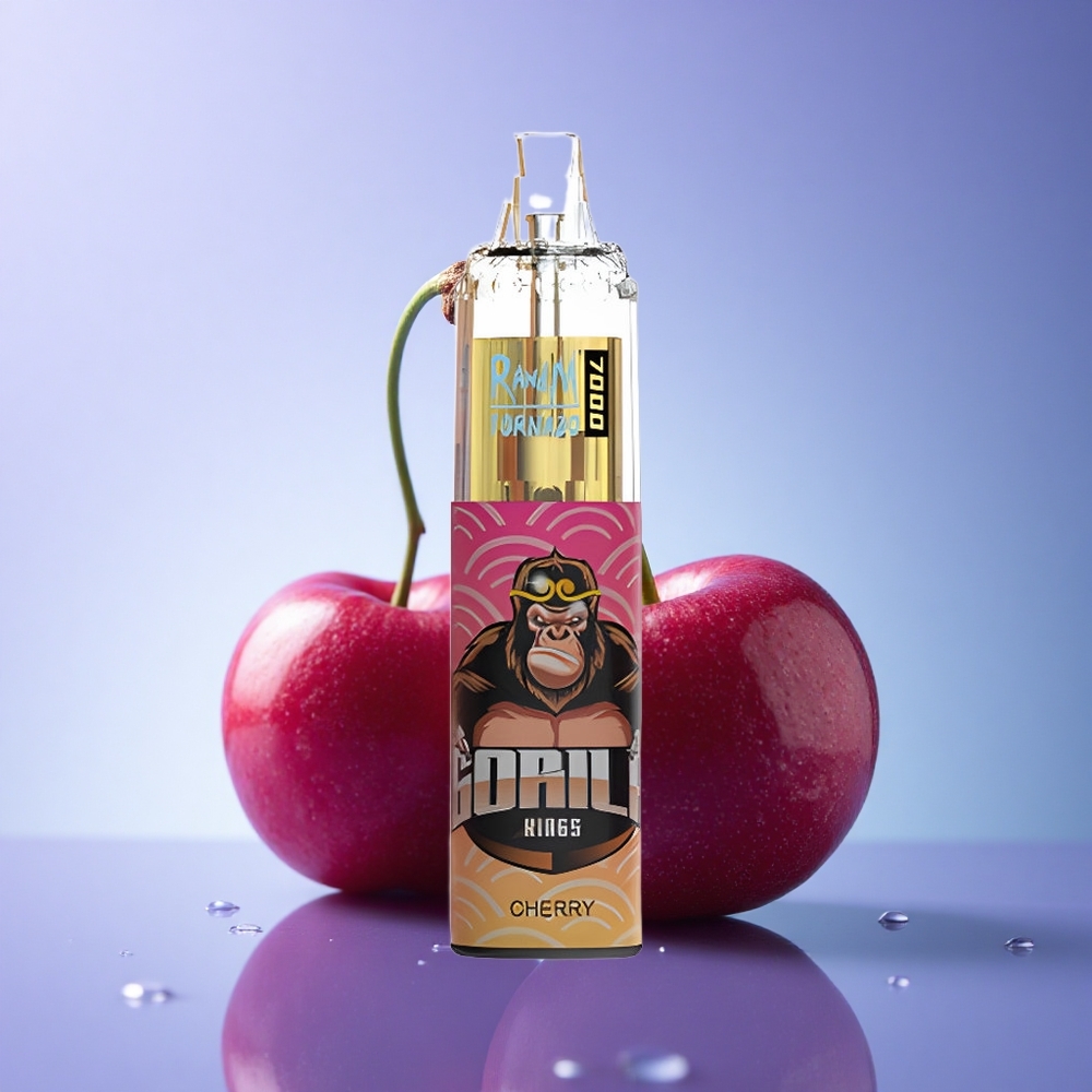 RandM Fumot Tornado 7000 Puffs Češnjev Mehanski Zavojnik z 850 mAh in 5% Nikotina