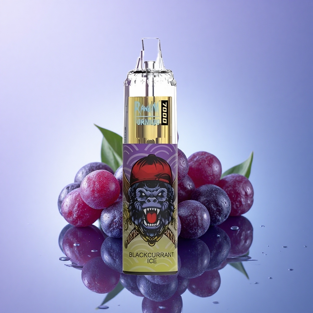 RandM Fumot Tornado 7000 Puffs Črni ribez led 850 mAh 5% nikotina