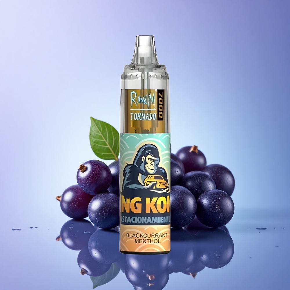 RandM Fumot Tornado 7000 Puffs Črni ribez mentol z 850 mAh in 5% nikotina