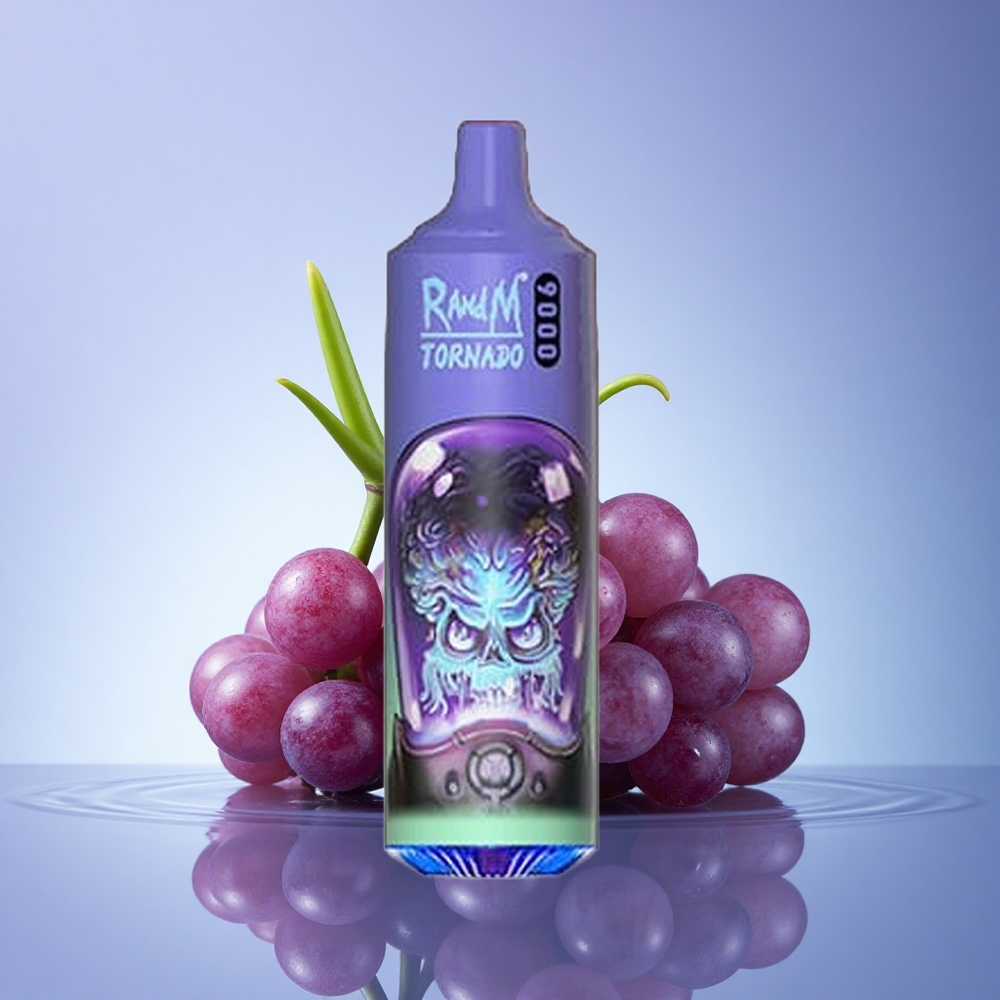 RandM Fumot Tornado 9000 Puffs Aloe Grozdje z 18 mL tekočine in 850 mAh baterijo