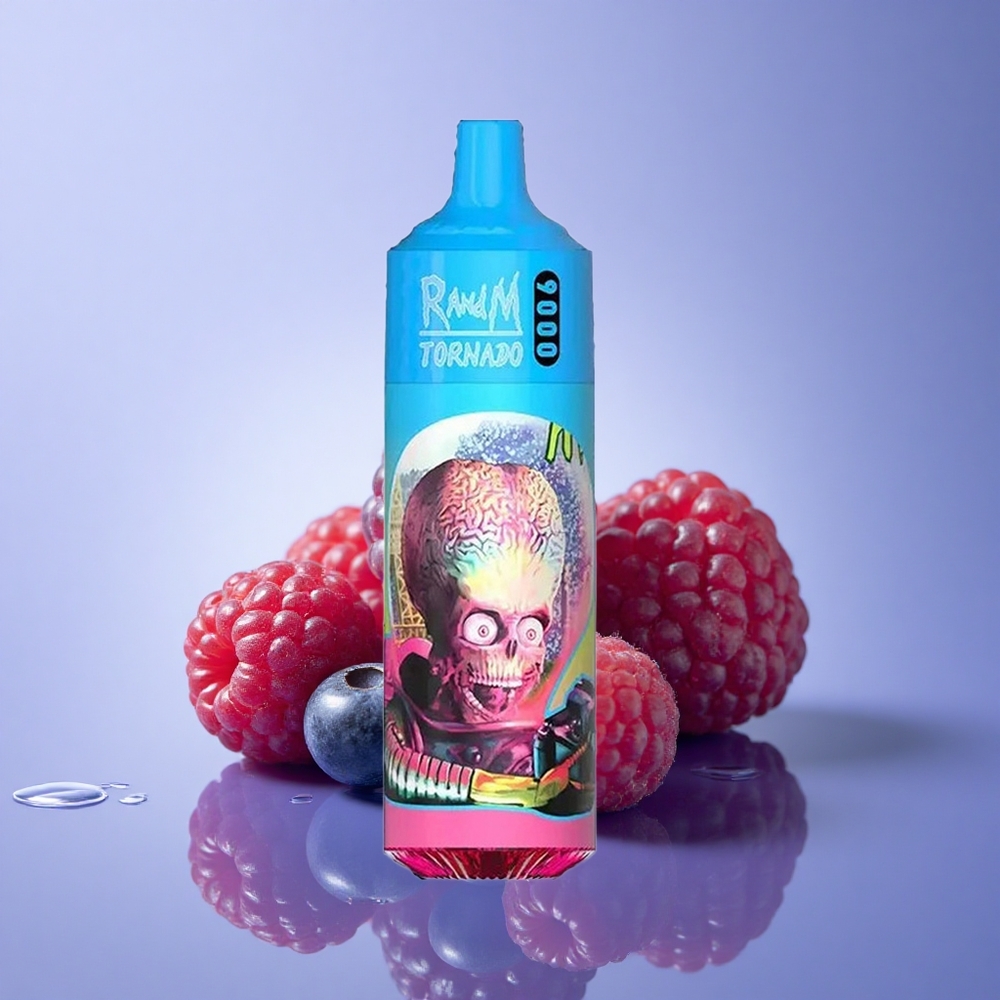 RandM Fumot Tornado 9000 Puffs Borova Jagoda Kisla Malina z 850 mAh in 18 mL