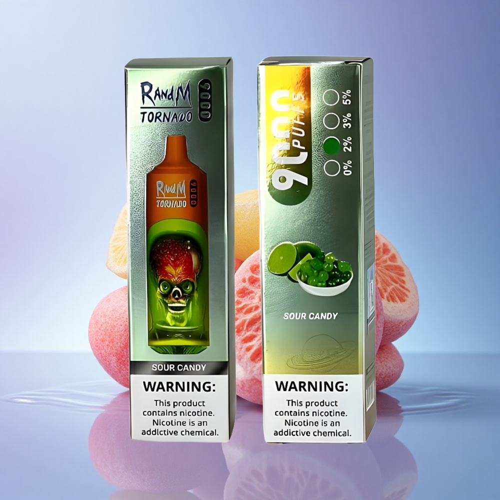 RandM Fumot Tornado 9000 Puffs Kislo Sladkost 850 mAh Mrežna Tuljava