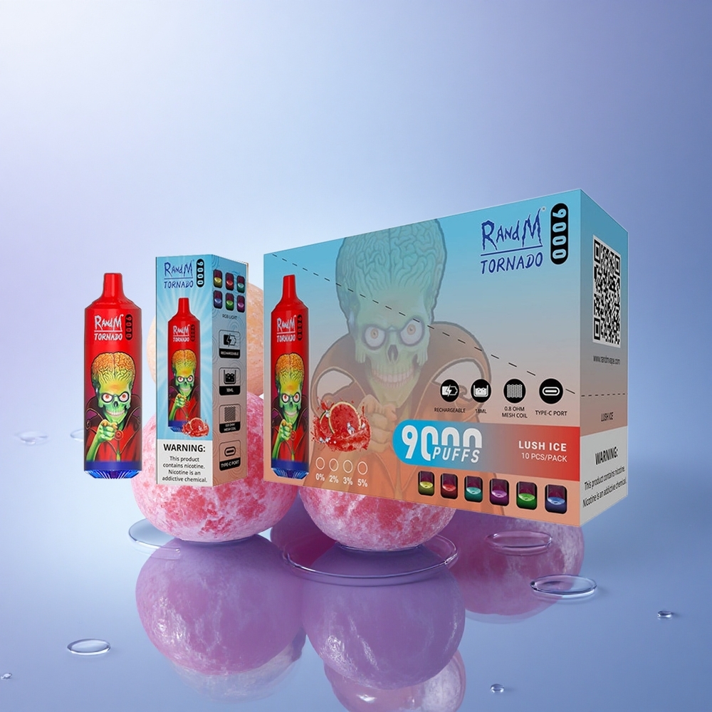 RandM Fumot Tornado 9000 Puffs Ledeni Svetlobni Mrežni 850 mAh 18 mL