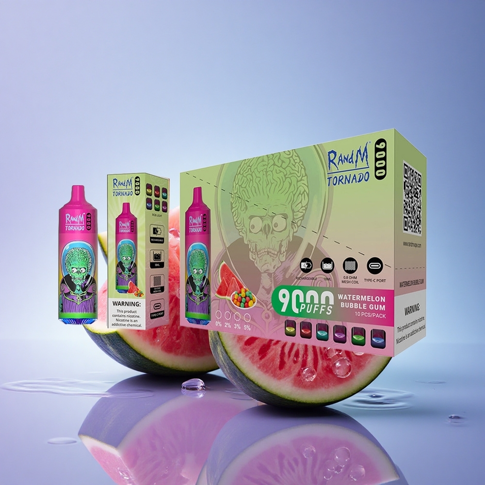 RandM Fumot Tornado 9000 Puffs Lubenikova Mehurčkova Guma z 850 mAh in 18 mL