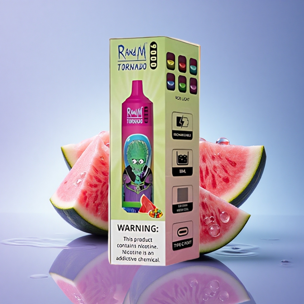 RandM Fumot Tornado 9000 Puffs Lubenikova Mehurčkova Guma z 850 mAh in 18 mL