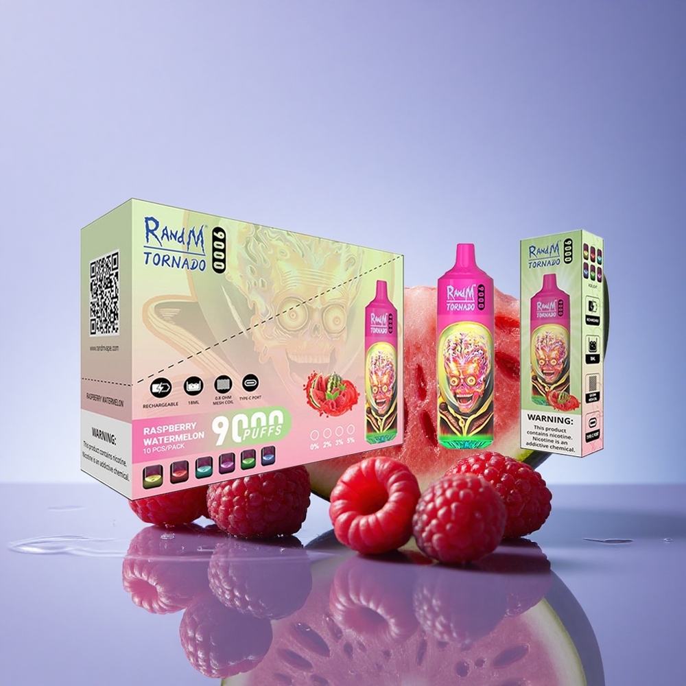 RandM Fumot Tornado 9000 Puffs Malinova Lubenica 850 mAh 18 mL Mesh