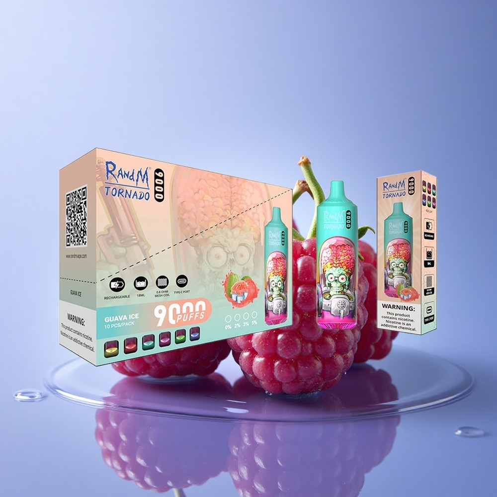 RandM Fumot Tornado 9000 Puffs Modra Kisla Malina z 18 mL E-tekočino in 850 mAh Baterijo