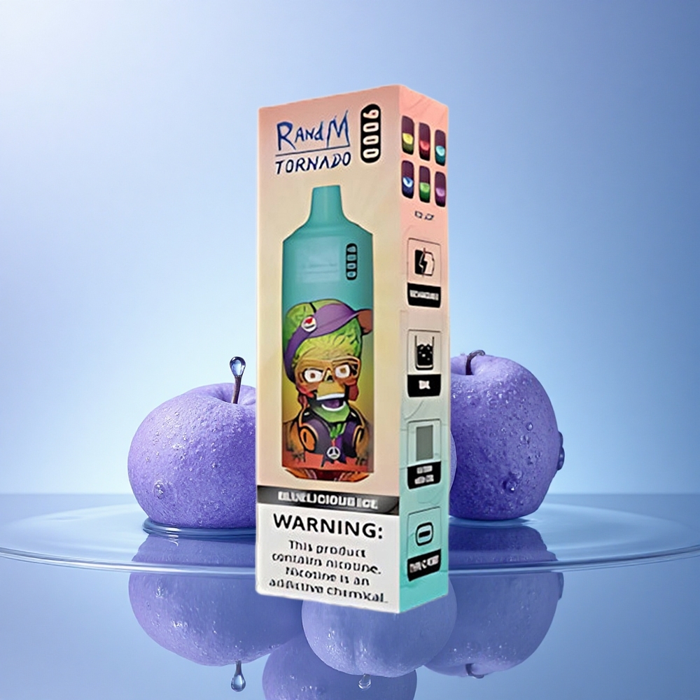 RandM Fumot Tornado 9000 Puffs ModriSladki Led z 18 mL E-tekočine in 850 mAh Baterijo