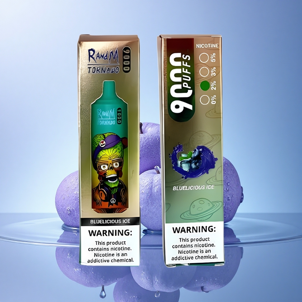 RandM Fumot Tornado 9000 Puffs ModriSladki Led z 18 mL E-tekočine in 850 mAh Baterijo