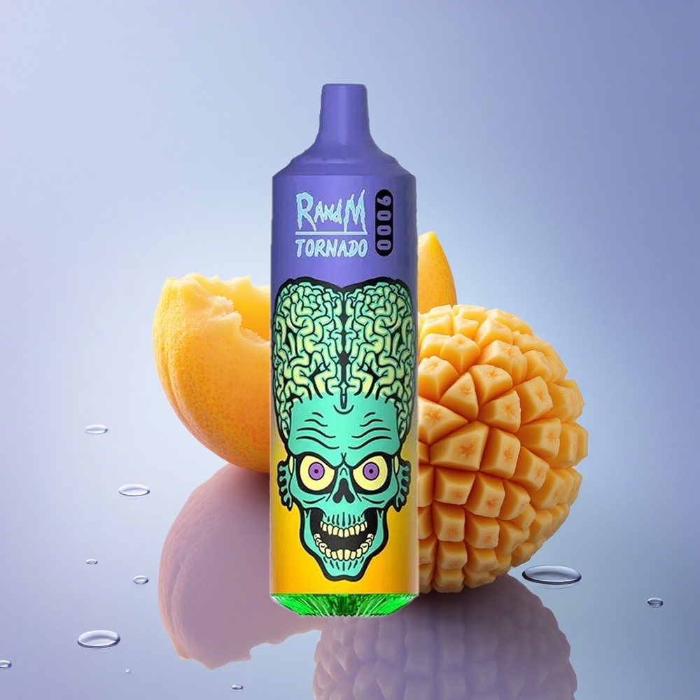 RandM Fumot Tornado 9000 Puffs Slama Mango 850 mAh 18 mL Mrežna Tuljava