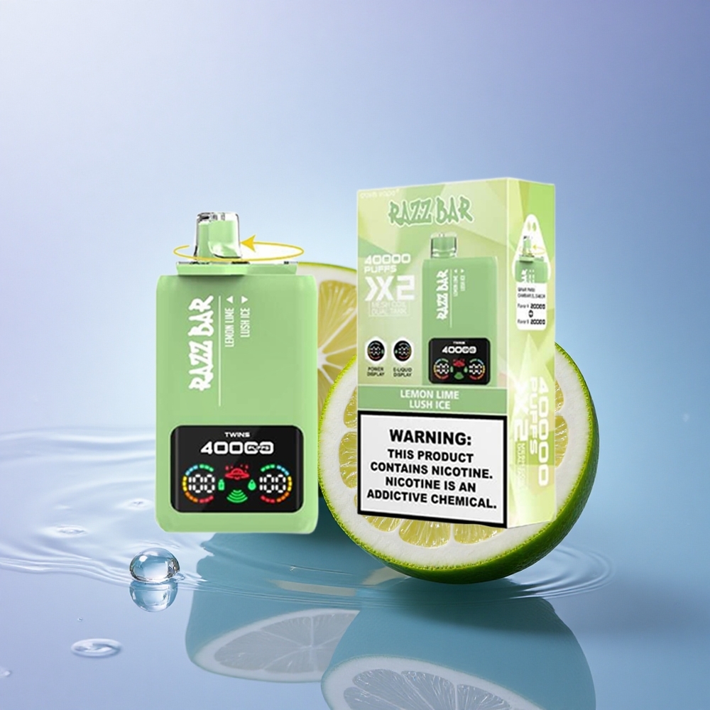 Razz Bar 40000 Puffs Limeta Lime - Sveži Led z 5 % nikotina in 650 mAh baterijo