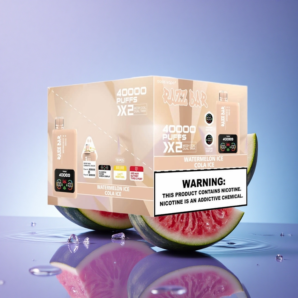 Razz Bar 40000 Puffs Lubenikasti Led - Cola Led z 5% nikotina in 650 mAh baterijo