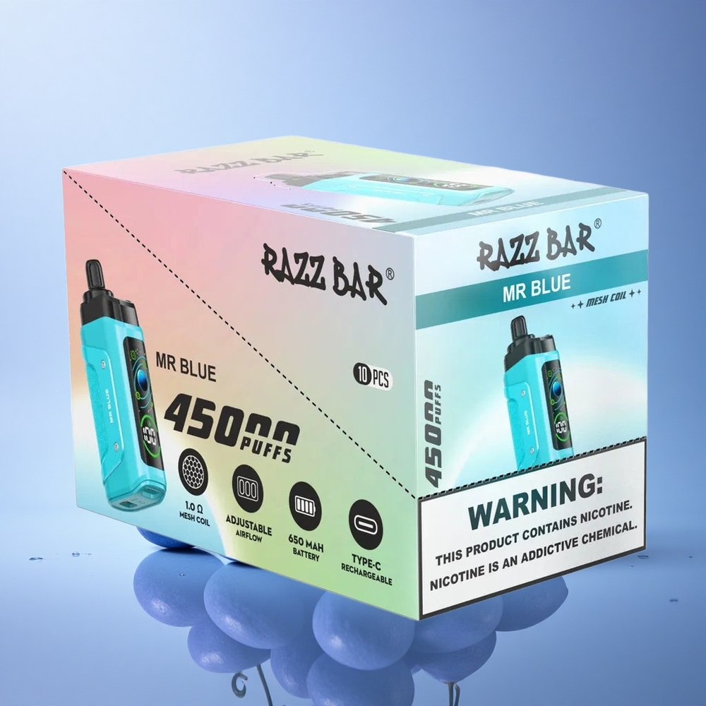 Razz Bar 45000 Puffs Gospod Modri 20 mg/ml nikotina Tip-C Polnjenje