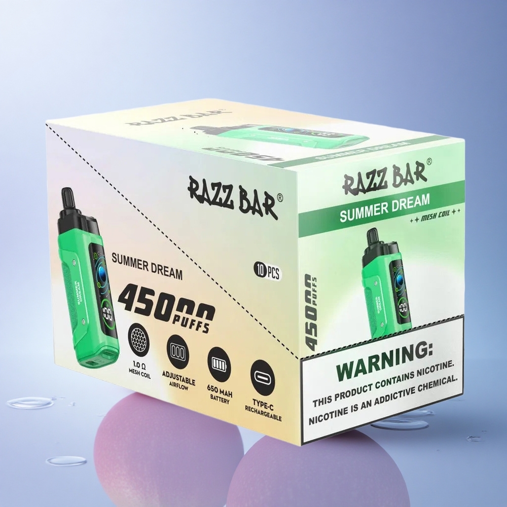 Razz Bar 45000 Puffs Poletna Sanja z Mesh Tuljavo in Nikotinom 20 mg/ml